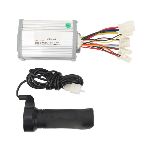 Electric Bike Brushed Motor Controller Kit Brush Motor Speed Controller with Twist Grip Set 24V 800W