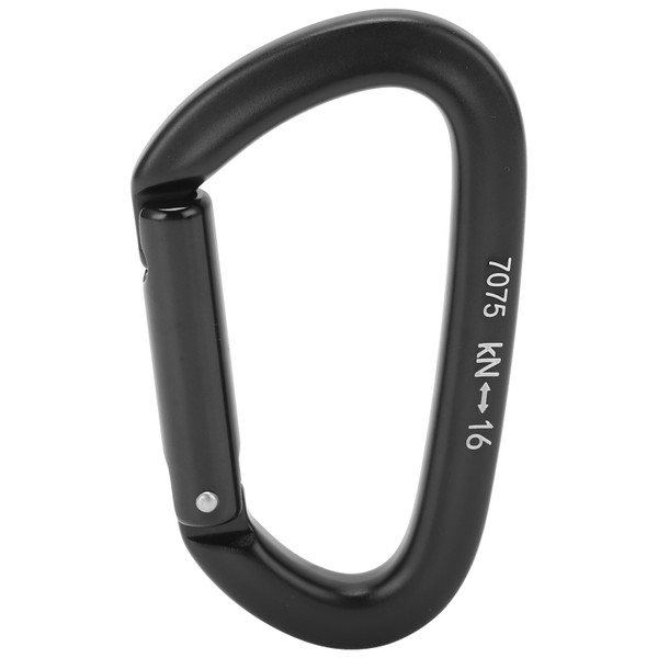 16KN Aluminum Alloy Carabiner DRing Key Chain Spring Clip Snap Hook for Camping Climbing(No. 9  All Black Quick Release Carabiner )