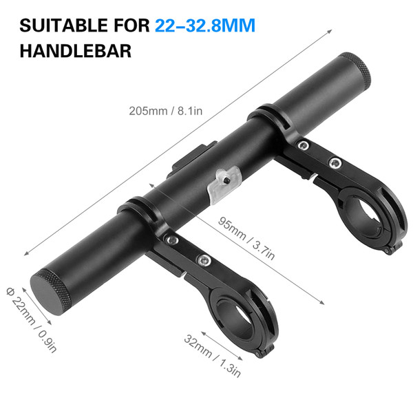 Bicycle Handlebar Extended Bracket USB Charging Power Bank Bike Front Light Mount Bar Holder Multifunction Cycle Aluminium Alloy Handlebar Extender Handlebar Extension Support Rack