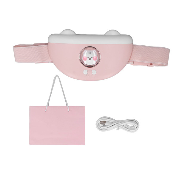 Belly Heating Pad 4 Massage Modes Women Warming Belt Electric Heat Uterus Waist Belt with 5000mAh Battery Pink