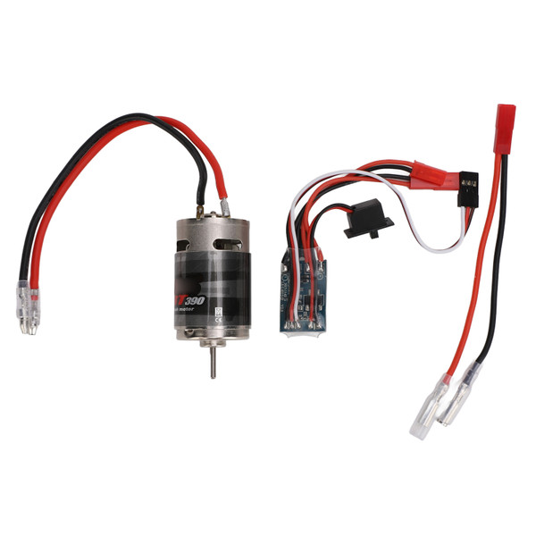 RC Brushed Motor ESC Set 28T 390 Brushed Motor with 30A Brushed ESC JST Female to 4.0mm Female Adapter Cable for 1/16 1/18 RC Car Boat