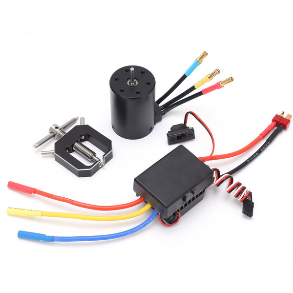 3650 4300KV Waterproof Brushless Motor with 60A ESC Motor Pinion Gear Puller Remover Combo Set for 1/10 1/8 RC Car