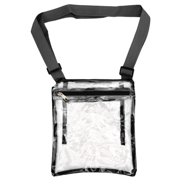 Transparent Bag PVC Waterproof Transparent Purse Portable Clear Bag for Travel Music Festival Black