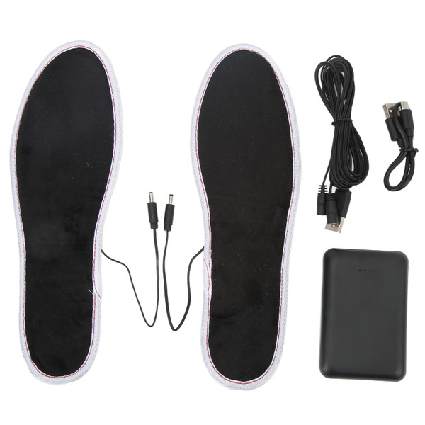 Electric Heated Insoles Smart USB Rechargeable Heating Temperature Control Heated Shoe Insoles for Winter Black 35-36