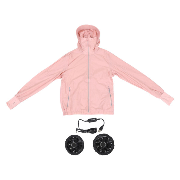 Air Conditioned Clothes Summer Air Conditioning Jacket Cooling Fan Jacket Cycling Sun Protection Clothing M Size Pink