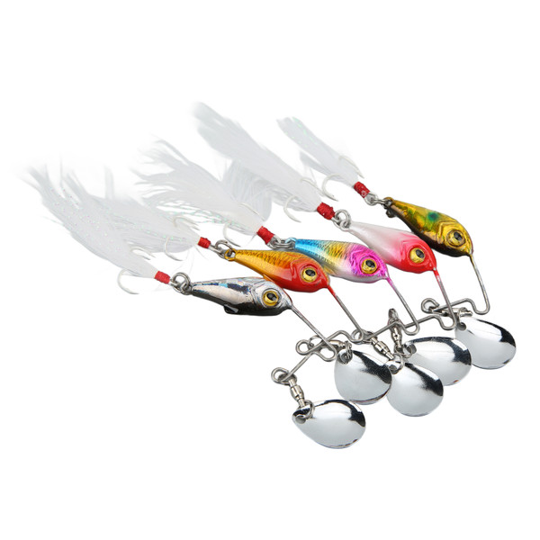 5PCS Fishing Spin VIB Metal Mini Lures 15g Artificial Hard Bait VIB Spoon Fishing Lure
