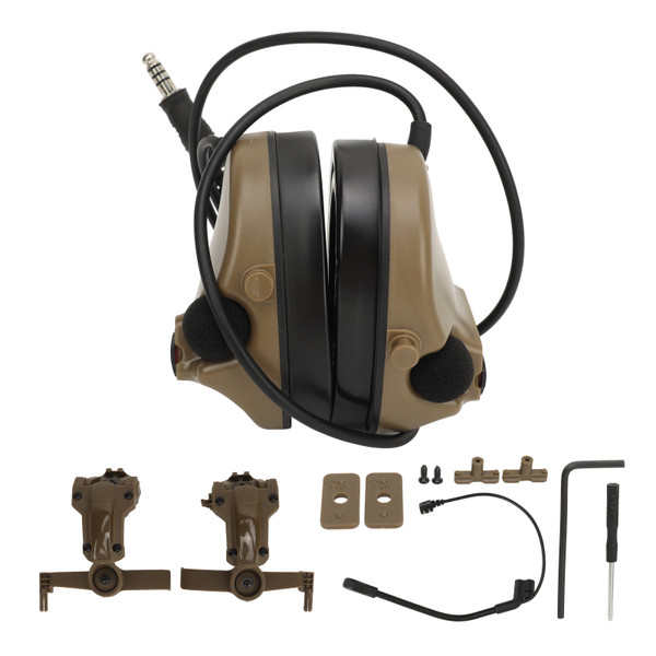 Noise Canceling Earmuffs Large Range Adjustable Easy Using Helmet Way Hunting Headphones Tan