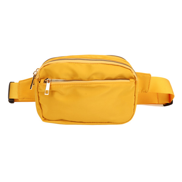 Oxford Cloth Fanny Pack Waist Bag for Women Men Outdoor Travel Hiking Running Cycling Earthy Yellow
