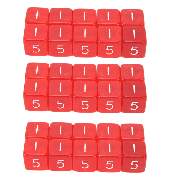 30PCS Dice Cubes Right Angle Transparent Colored Plastic 6 Sided Dices for Games Red