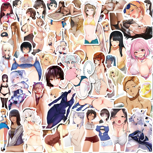 50Pcs Anime Girl Stickers Waterproof Stickers for Laptop Phone Water Bottle Computer Luggage Helmet Skateboard Car BP-0000225