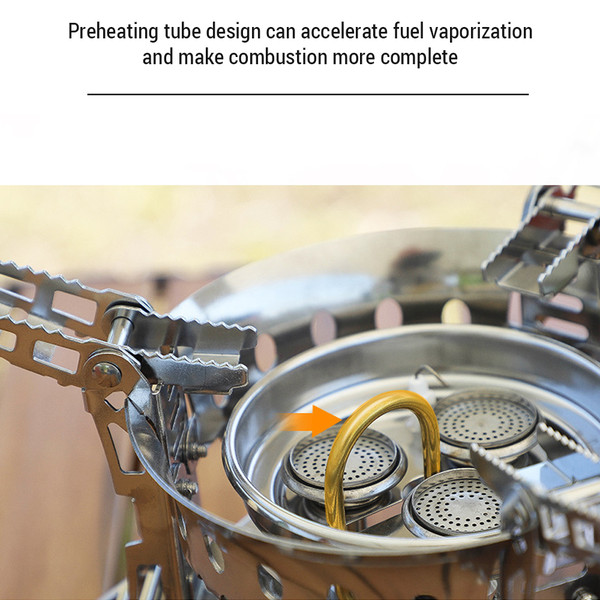 6800W Camping Gas Stove Portable Cooker Stove Folding Piezo Ignition Windproof Gas Burner