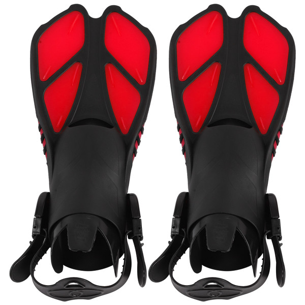 1 Pair Adjustable Swim Fins Soft TPR Open Heel Long Diving Flippers for Snorkeling