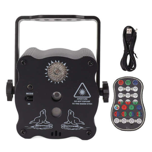 Party Lights Sound Activated USB Rechargeable LED Projector DJ Stage Lights with Remote Control for Dance Wedding Club Pub KTV Bar