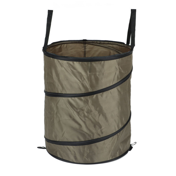 Collapsible Trash Can Waterproof Oxford Cloth Portable Camping Trash Can for Outdoor Balcony Garden Dark Brown