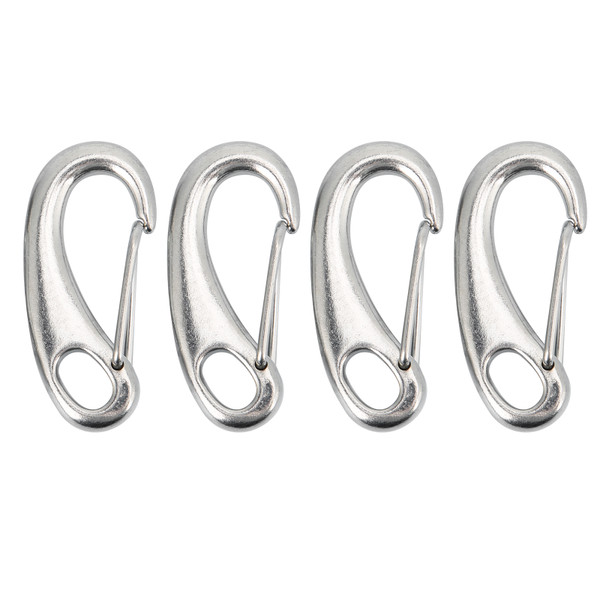 4pcs 100mm Heavy Duty Snap Rope Hook Stainless Steel Spring Snap Hook Clip Marine Grade Carabiner