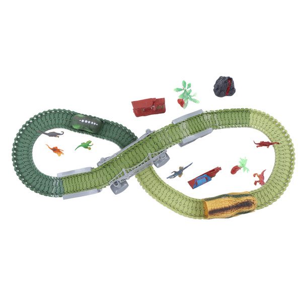 Electric Dinosaur Car Race Track Toys Puzzle DIY Splicing Blocks Children Roller Coaster Set Toy
