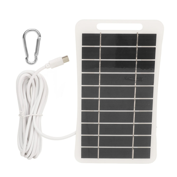 2W 5V Portable Solar Panel USB Type C High Efficiency Polycrystalline Silicon Mini Small Solar Panel for Outdoor Travel