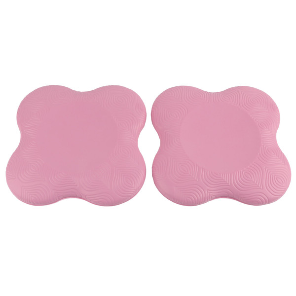 2Pcs Yoga Workout Knee Elbow Training Pad PU Cushion Exercise Mats Double Side Antislip(Pink )