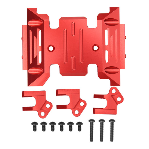 Aluminum Alloy Center Skid Transmission Plate Install Base for Axial SCX10 III AXI03007Red