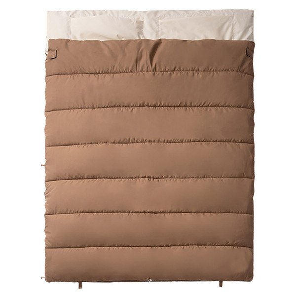 Sleeping Bag Lightweight Thicken Wrinkle Resistant Portable Outdoor Camping Sleeping Bag for Adult Autumn Winter Truffle Color, for Two People