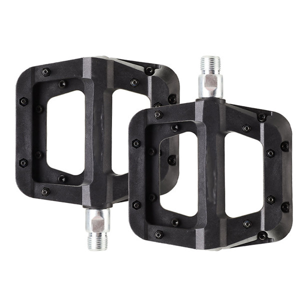 1 Pair Bike Pedal 9/16in Widened Anti Slip Easy Installation Nylon Fiber Mountain Bike Pedal for Bicycle Black