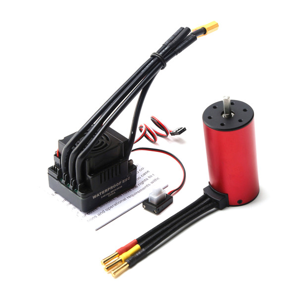 S3670 2850KV Brushless Motor Sensorless Waterproof Motor and 120A Brushless ESC XT60 Plug Replacement for HSP HPI Traxxas 1/8 RC Car Truck