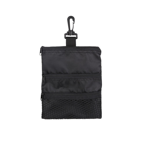 Portable Golf Ball Accessories Multi Pocket Black Zipper Handbag Bag