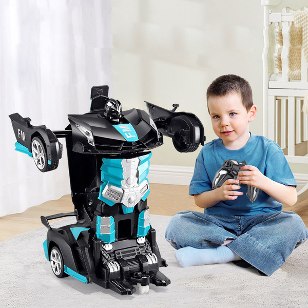 2.4GHz Remote Control Transforming Car RC Car with Deformation Dancing Function for Kids Cool Lights Toy Car with RC 360° Rotation for Boys