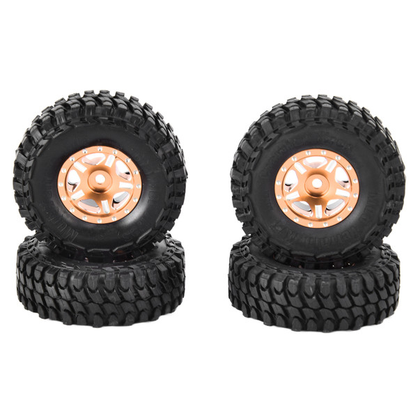 4PCS 1in 1/24 RC Car Tire Rubber RC Vehicle Wheels Crawler Car Tires for Axial SCX24 90081 AXI00001 AXI00002Soil Gold