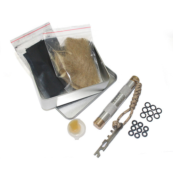 Fire Piston Firestarter Kit Metal Fire Piston with Char Cloth Campers Survival Preppers for Outdoor Camping