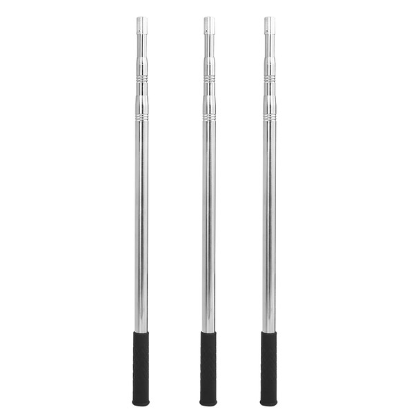 3Pcs 8mm Stainless Steel Harpoon Rod Diddle Net Stick Fishing Tackle 1.5M Length Three Sections