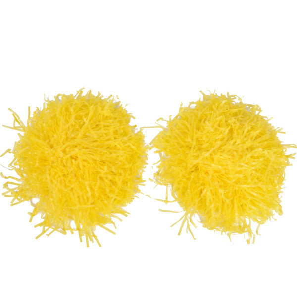 1 Pair Cheerleader Aerobics Pom Poms Pompoms for Dance Party School Sports Competition (Yellow)