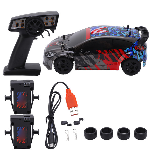 F3 1/24 2WD Drift Racing Car Full Scale Remote Control Car Electric Vehicle Toy for 14+(3Pcs 3.7v 300mah Lithium Battery )
