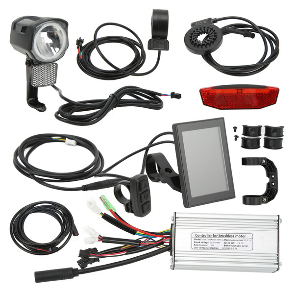 Electric Bike Lithium Battery Conversion Kit 25A Controller LCD8S Panel Set for 500W 750W Motor