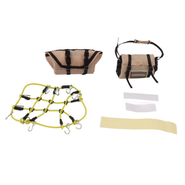 RC Simulation Decoration Accessories Roof Luggage Net Luggage Bag For Traxxas 1/18 TRX4M Yellow