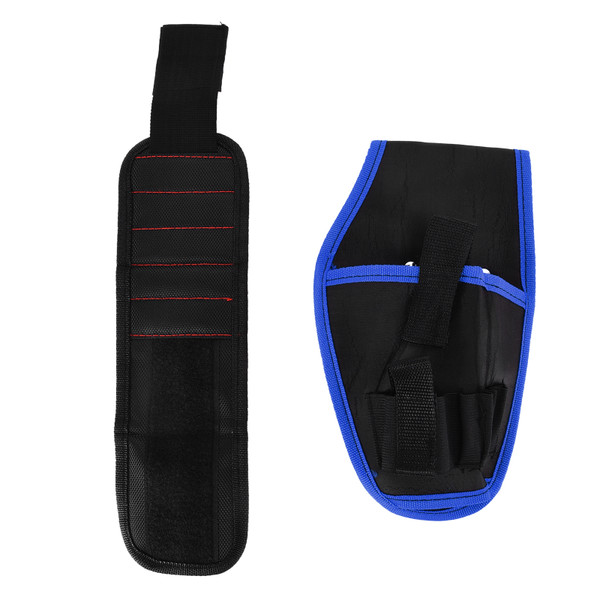 Multifunctional 12V Drill Holster Waist Tool Bag Drill Waist Tool Bag with Magnetic WristbandBlue Edge