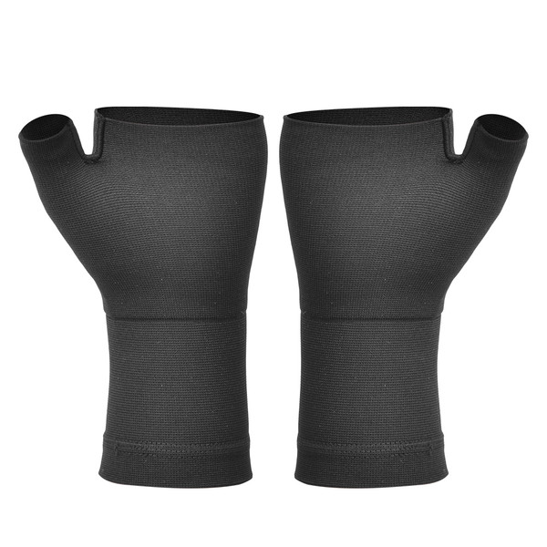 2Pcs Fitness Sport thumb Wrist Guard Gloves Tenosynovitis Anti-Sprain Hand Brace Protective Gear(M )