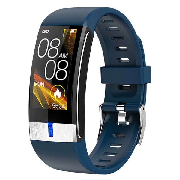 E88 Smart Sports Bracelet Healthy Step Count Multifunction Electrocardio Temperature WatchBlue