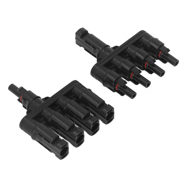 1 Pair T H Branch 4 to 1 Solar Connectors Male Female Photovoltaic Solar Panel Parallel Connectors 1000V DC