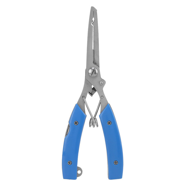 Fishing Pliers Multifunctional Stainless Steel Fishing Scissors with 2 Blades Braid Line Cutters Hook RemoverBlue