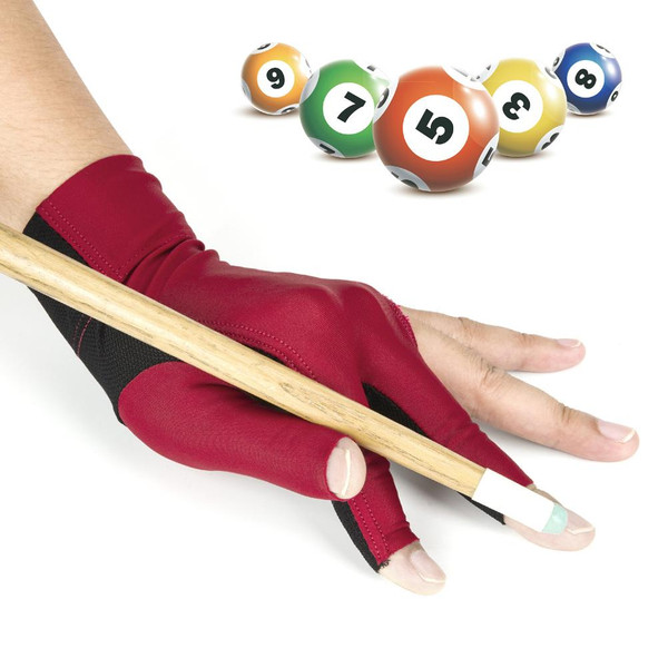 3 Open Fingers Billiard Gloves for Men Women Elastic Non Slip Wear Resistant Breathable Pool Cue Gloves for Left Hand