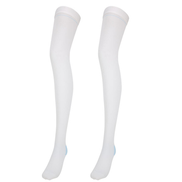 Varicose Vein Stockings Anti-Slip Blood Clots Compression Socks Health Care Stockings(White S)