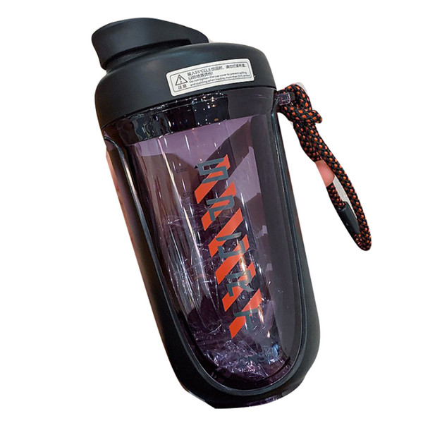 590ml Fitness Sport Water Bottle Leakproof Shaker Cup Drinking Bottle For Outdoor Activity Black