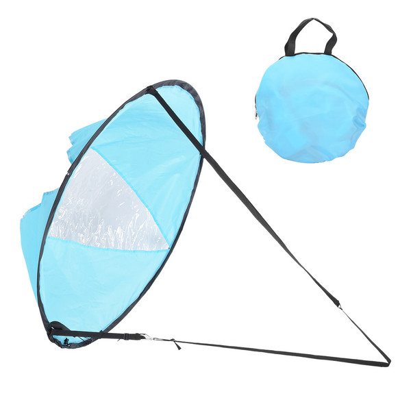 108cm Durable Portable Folding Downwind Wind Paddle Board Kayak Sail Sailboat for Kayak Canoe BoatLake Blue
