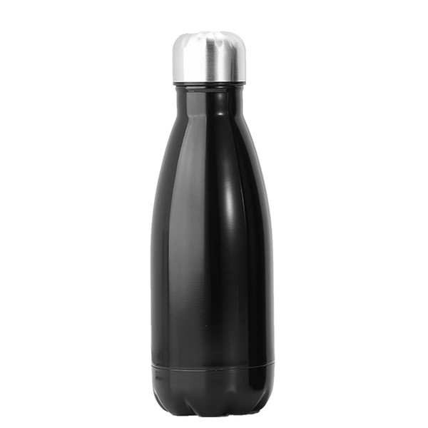 New Portable Stainless Steel Vacuum Insulation Cup Outdoor Sports Water Bottle 350ML Black