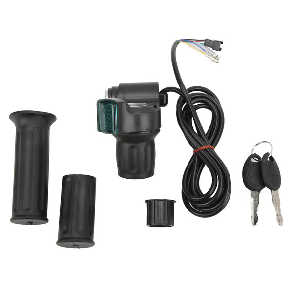 Electric Bike Twist Throttle Grip Set Universal Speed Governer with Display Right Half Grip for Electric Vehicles