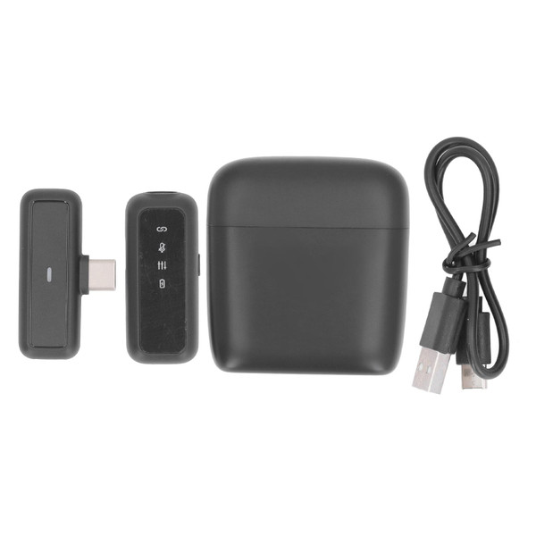 Wireless Lavalier Microphones Type C Noise Reduction Mini Clip On Lapel Mic with Charging Case for Video Recording Live Streaming Vlogging