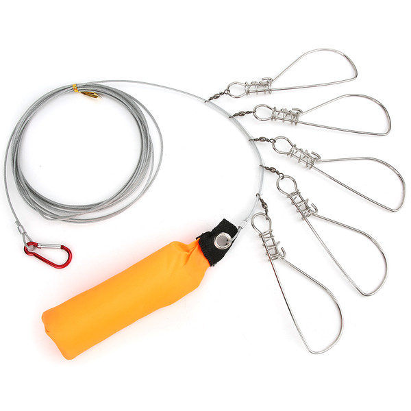 Stainless Steel Fish Stringer Fishing Lock Cable Accessory with 5Five Locking Movable Buckle