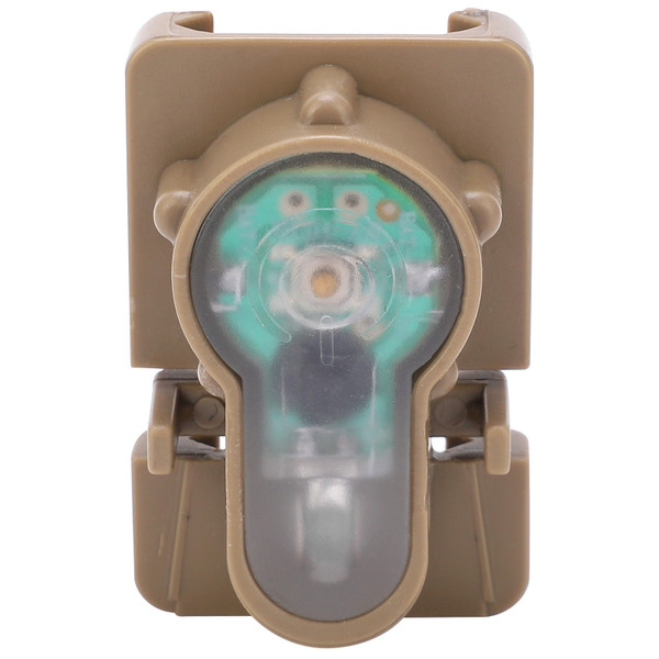 Outdoor Mini Survival Safety Light IPX8 Waterproof Helmet Guide Rail Signal LampMud Color Base White Light