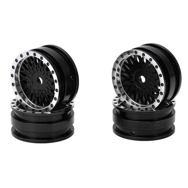 4PCS Aluminum Mesh Pattern Wheel Rims Hub for Axial SCX24 AXI90081 AXI00001 1/24 RC CarBlack
